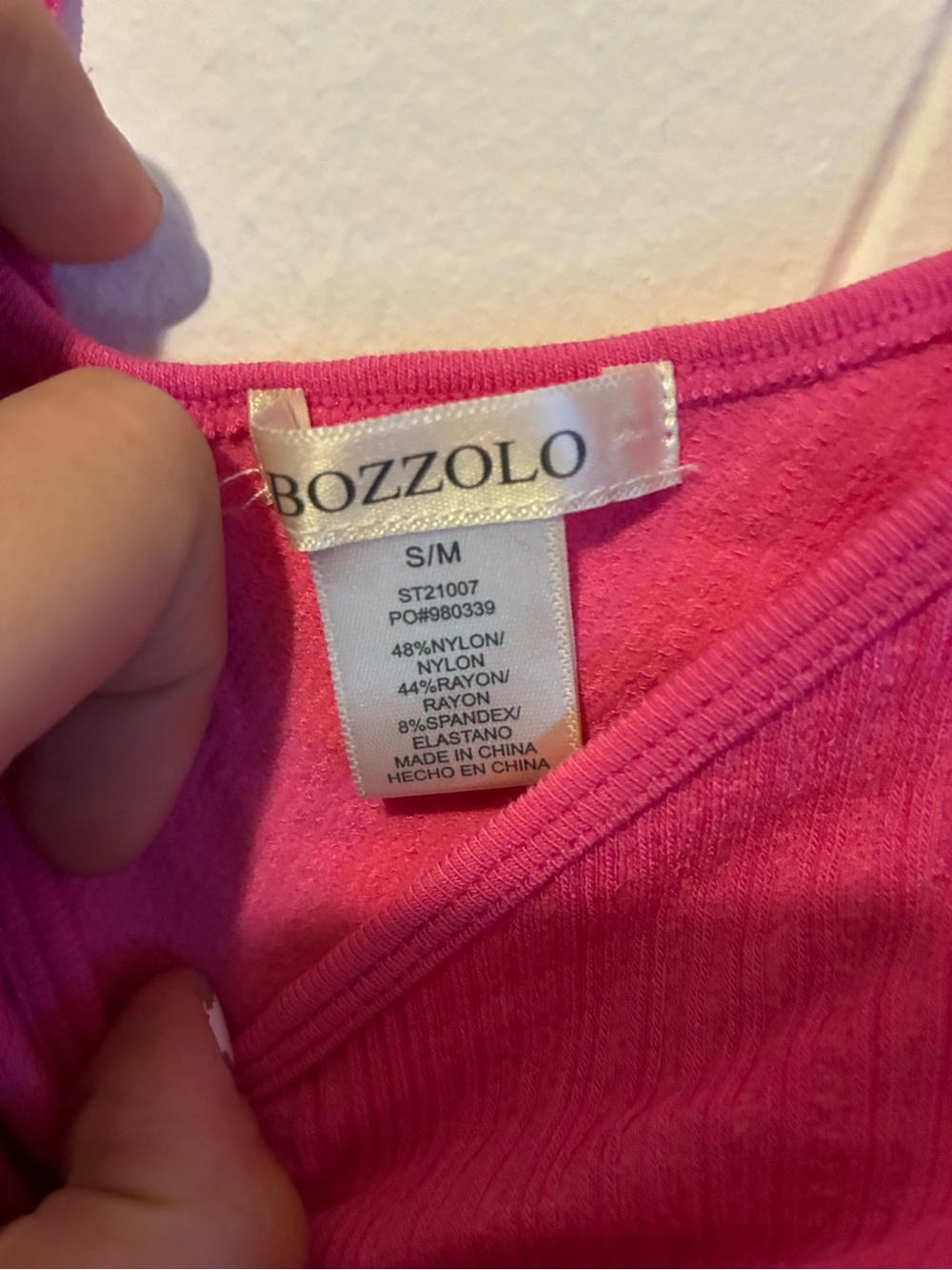 Bozzolo Pink Ruched Ribbed Crop Tank - Picture 3 of 3
